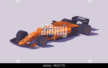 Vector poly voiture de course formule basse Illustration de Vecteur