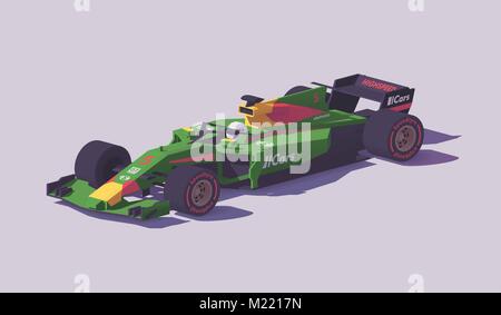 Vector poly voiture de course formule basse Illustration de Vecteur