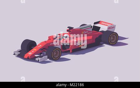 Vector poly voiture de course formule basse Illustration de Vecteur