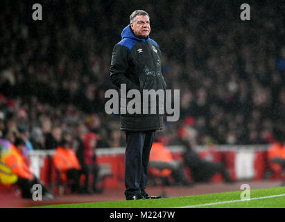 Gestionnaire d'Everton Sam Allardyce au cours de la Premier League match à l'Emirates Stadium, Londres. Banque D'Images