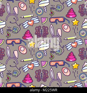 Doodles vector icons seamless pattern. Illustration de Vecteur