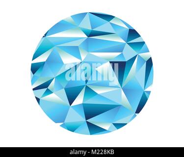 Cristal de glace diamant low poly forme d'Ellipse Vector Graphic Design d'arrière-plan Illustration de Vecteur