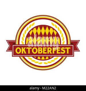 Circulaire rouge symbole Oktoberfest badge graphique vectoriel Logo Design Illustration de Vecteur