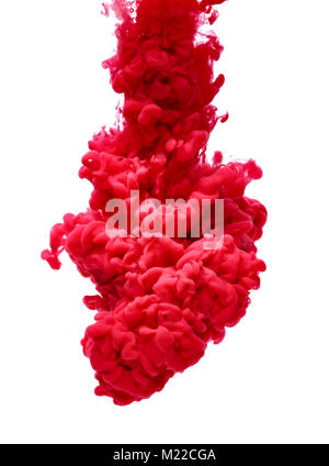 Peinture de couleur rouge verser dans l'eau Banque D'Images