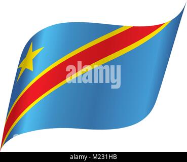 République démocratique du Congo d'un drapeau Illustration de Vecteur