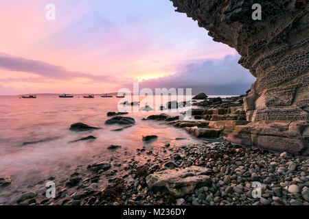 Coucher du soleil à Elgol Beach, île de Skye, Écosse Banque D'Images