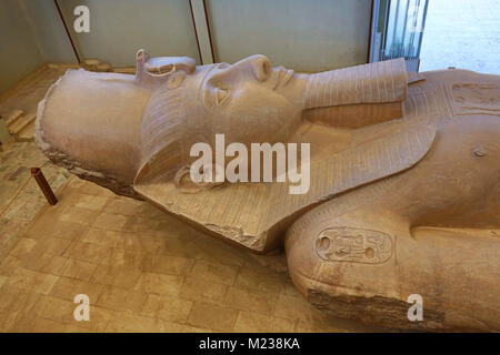 Le Colosse de Ramsès II, pharaon d'Égypte statue au Musée de Memphis, Le Caire, Egypte Banque D'Images