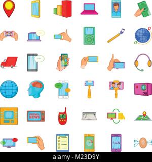 Liens familiaux icons set, cartoon style Illustration de Vecteur