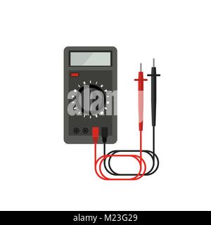 Multimètre icône plate Illustration de Vecteur