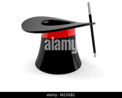 Chapeau magique isolé sur fond blanc Banque D'Images