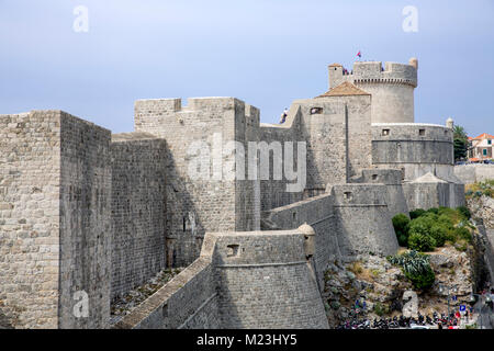 Les murs du château de Dubrovnik, Croatie Banque D'Images