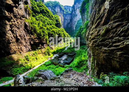 Le parc géologique du karst Wulong, Chongqing, Chine le plus célèbre lieu de vallée en Chine paysage du patrimoine mondial Banque D'Images