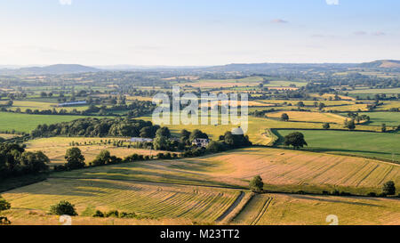 Chalk Rolling hills se lever sur les champs agricoles et les pâturages dans la vallée de Blackmore North Dorset, le domaine de la Stour Valley connue de Thomas Hardy comme Banque D'Images