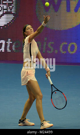 Saint-pétersbourg, Russie. 4e Mar, 2018. La Russie. Saint-pétersbourg. Le 4 février 2018. Tennis. ''St.Petersburg Ladies Trophy 2018''. Petra Kvitova (République tchèque) en finale de la femelle des célibataires de Saint-pétersbourg Ladies Trophy 2018 tournoi contre Christina Mladenovic Crédit : Andreï Pronin/ZUMA/Alamy Fil Live News Banque D'Images