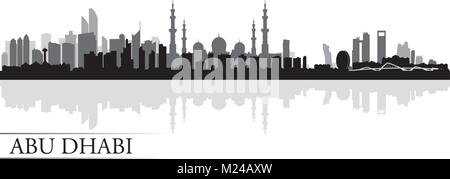 Abu Dhabi City skyline silhouette background, vector illustration Illustration de Vecteur