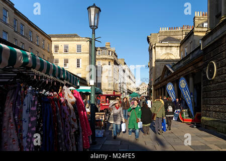 Stall Street, Bath, Somerset, Angleterre, Royaume-Uni, Noël 2017 Banque D'Images