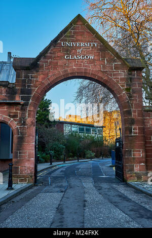 Entrée de l'Université de Glasgow Banque D'Images