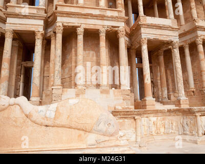 Vestiges romains de Sabratha Theatre et orchestre Banque D'Images