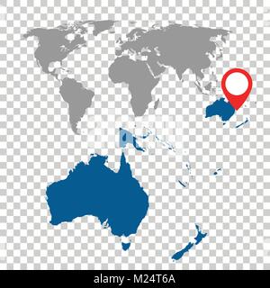 Carte détaillée de l'Australie, l'Océanie et de l'ensemble navigation carte du monde. Télévision vector illustration. Illustration de Vecteur