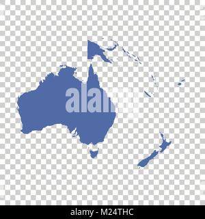 La carte de l'Océanie sur fond isolé. Télévision vector Illustration de Vecteur