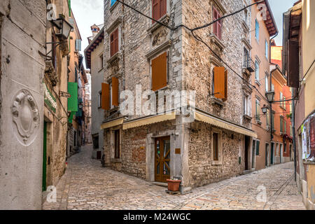 Coin pittoresque de la vieille ville, Rovinj - Istrie, Croatie, Rovigno Banque D'Images