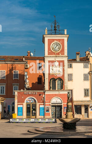 Place Marsala Tita, Rovigno - Rovinj, Istrie, Croatie Banque D'Images