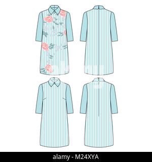 Dessin technique de tunical robe. Illustration de Vecteur