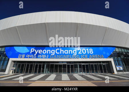 Vue générale de la Gangneung Ice Arena avant les Jeux Olympiques d'hiver 2018 de PyeongChang en Corée du Sud. Banque D'Images