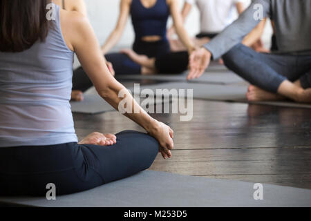 Smiling african man using laptop sitting at home office 24 Banque D'Images