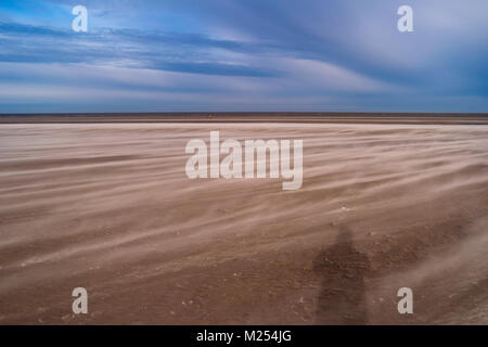 Sur la plage de St Peter-Ording en Allemagne Banque D'Images