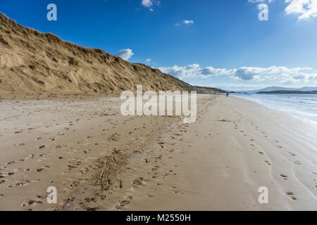 Si l'érosion des dunes de sable de plage Newborough sur Anglesey. Banque D'Images