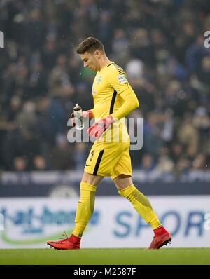 Gelsenkirchen, Allemagne. 06Th Feb 2018. goalwart PAVLENKA Jiri (HB) horizons vom Feld. Fussball 1. Bundesliga, 21. journée, le FC Schalke 04 (GE) - Werder Brême (HB), am 03.02.2018 à Gelsenkirchen, Allemagne. Dans le monde d'utilisation |Crédit : afp/Alamy Live News Banque D'Images