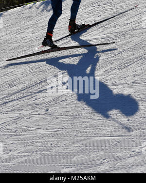 Pyeongchang, Corée du Sud. 05 févr., 2018. La formation d'un athlète à l'installations de biathlon à Pyeongchang, Corée du Sud, 05 février 2018. Les Jeux Olympiques d'hiver de 2018 à PyeongChang sont dues à courir à partir de 09 - 25 février. Credit : Hendrik Schmidt/dpa-Zentralbild/dpa/Alamy Live News Banque D'Images