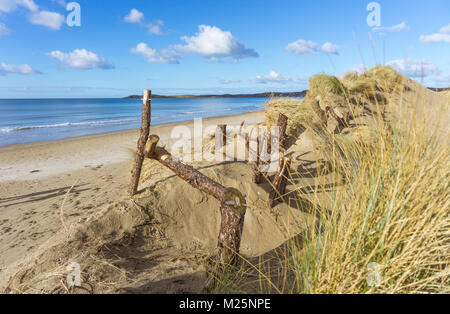 Une vue de la plage de Newborough sur Anglesey Banque D'Images