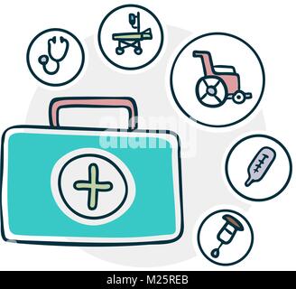 L'icône de fournitures médicales Illustration de Vecteur