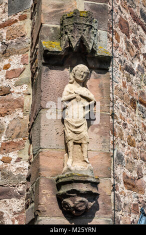 Sculpture en grès médiévale à St Crescentius, Église catholique de style gothique, à Naumburg, Allemand Timber-Frame Road, Région de Waldeck, Hessen, Allemagne Banque D'Images