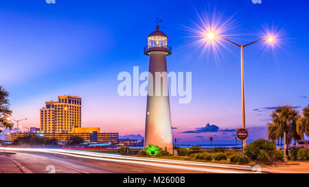 Biloxi, Mississippi, USA au phare de Biloxi. Banque D'Images