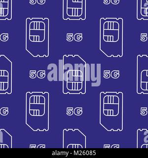 5g carte sim. Les cartes SIM 5g vecteur Seamless Pattern dans l'arrière-plan. Illustration de Vecteur