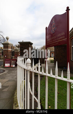 Le Royal Hospital Chelsea à Londres, en Angleterre. L'hôpital est l'accueil l le Chelsea retraités. Banque D'Images