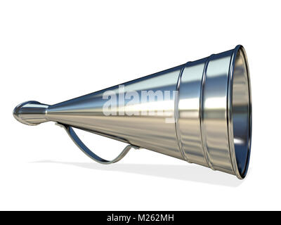 Retro old style mégaphone rendu 3D illustration isolé sur fond blanc Banque D'Images
