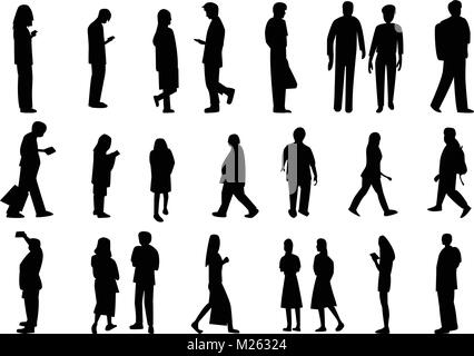 Ensemble de personnes en silhouette, style vector art design Illustration de Vecteur