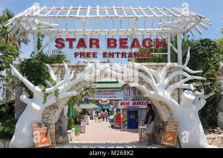 Entrée de Star Beach Village & Water Park, Hersonissos, Crète (Héraklion Région, Crète, Grèce) Banque D'Images