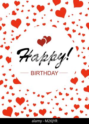 Template design pour carte verticale. Joyeux anniversaire en cercle sur une Illustration de Vecteur