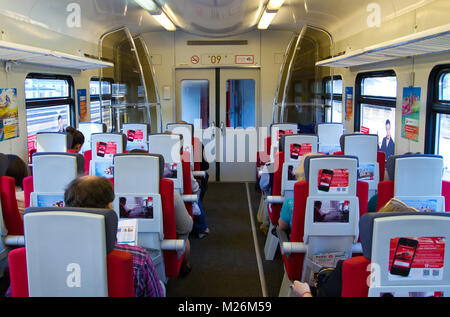 Moscou, Russie - 18 mai 2013 : l'intérieur de la voiture train Aeroexpress Banque D'Images