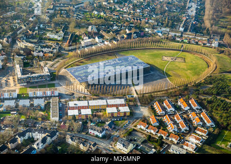 Académie Mont-Cenis, Ministère de l'éducation en Rhénanie du Nord-Westphalie, centrale solaire du Mont Cenis, modules solaires sur le toit, Herne, Ruhr, North Rhi Banque D'Images