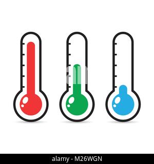 Icône thermomètres avec différents niveaux. Télévision vector illustration isolé sur fond blanc. Illustration de Vecteur