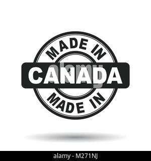 Fabriqué au Canada black stamp. Vector illustration sur fond blanc Illustration de Vecteur