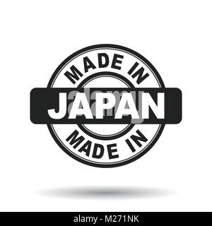 Fabriqué au Japon black stamp. Vector illustration sur fond blanc Illustration de Vecteur