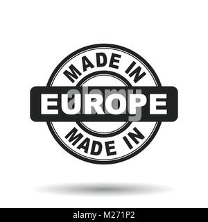 Fabriqué en Europe black stamp. Vector illustration sur fond blanc Illustration de Vecteur