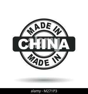 Fabriqué en Chine black stamp. Vector illustration sur fond blanc Illustration de Vecteur